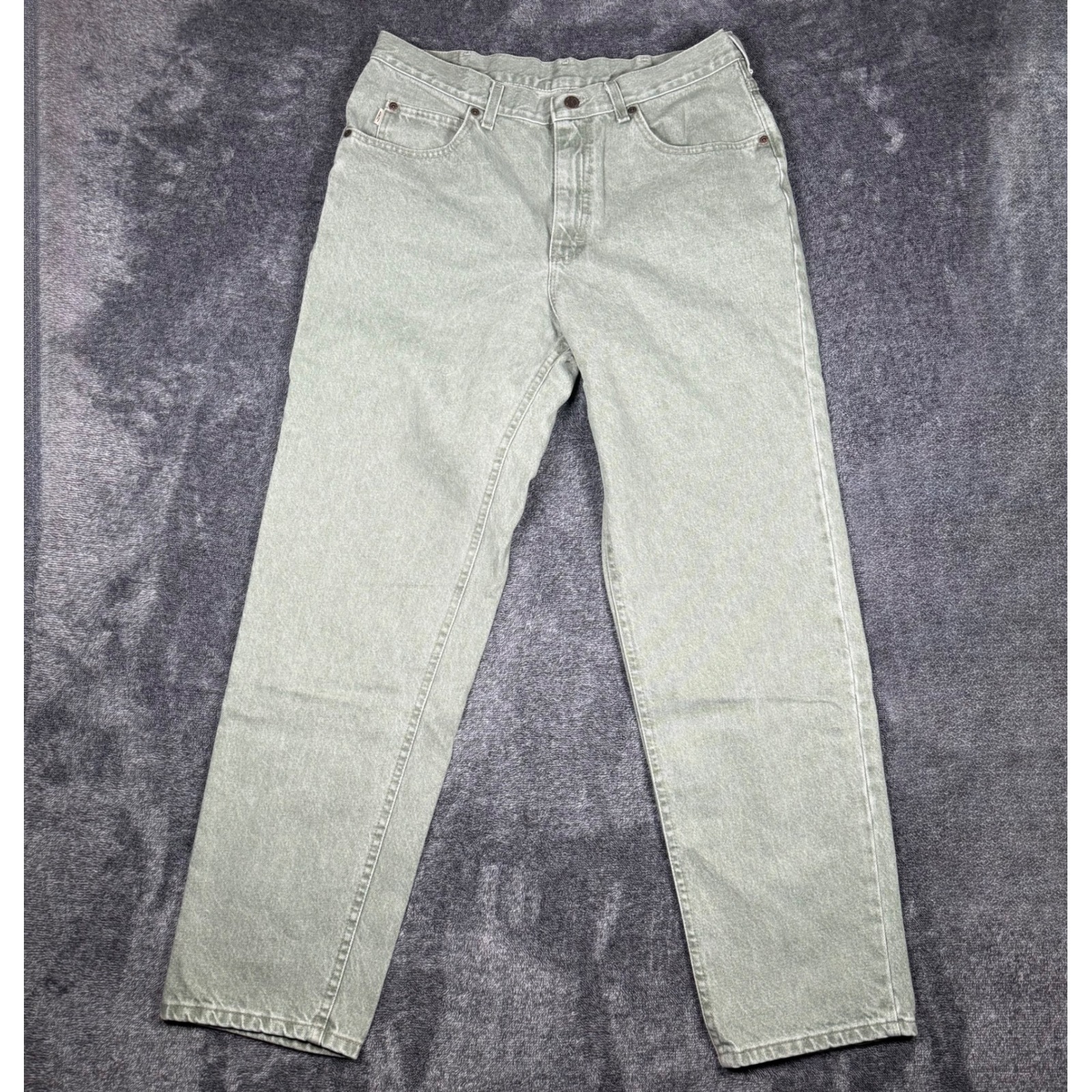 Vintage Riders Jeans 36x32 Made Usa Sage Green Garment Dyed Relaxed 90s